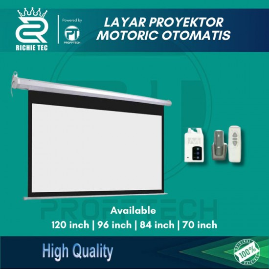 Richie Tec Layar Proyektor Otomatis Motoric Wall Screen Projector Richie Tec Layar Proyektor Otomatis Motoric Wall Screen Projector