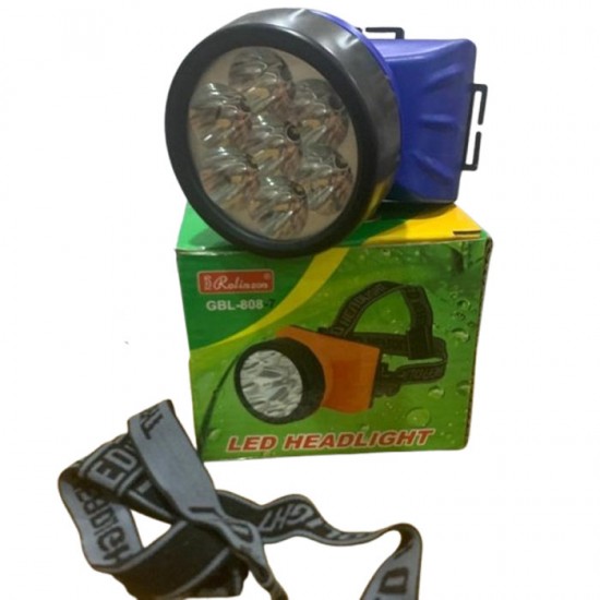 Rolinson GBL-808-7 Senter Kepala 7 LED Baterai AA Headlamp Headlight