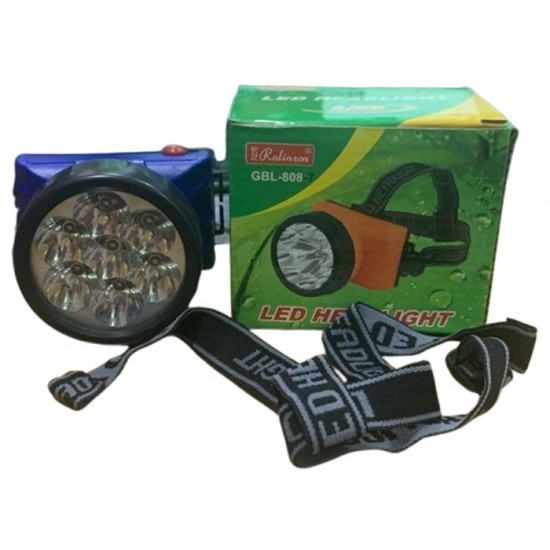 Rolinson GBL-808-7 Senter Kepala 7 LED Baterai AA Headlamp Headlight
