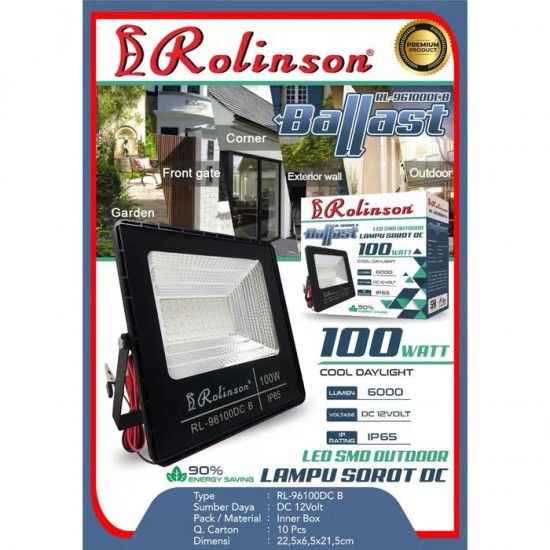 Rolinson Ballast Lampu Sorot DC Jepit Aki 50 100 150 Watt