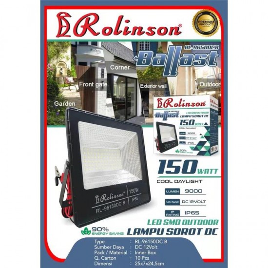 Rolinson Ballast Lampu Sorot DC Jepit Aki 50 100 150 Watt
