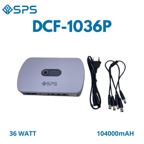 SPS DCF-1036P UPS DC POE 36W Portable Power Bank 2A Lithium Battery 10400 mAh 6 Port
