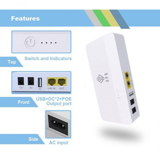 SPS POE3A UPS Mini DC 29W Portable Power Bank 3A Lithium Battery