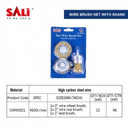 SALI Wire Brush Set 3 With Shank Sikat Mangkok 3Pcs