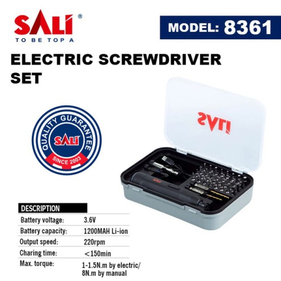 SALI 8361 Electric Screwdriver Set Obeng Elektrik SALI 8361 Electric Screwdriver Set Obeng Elektrik