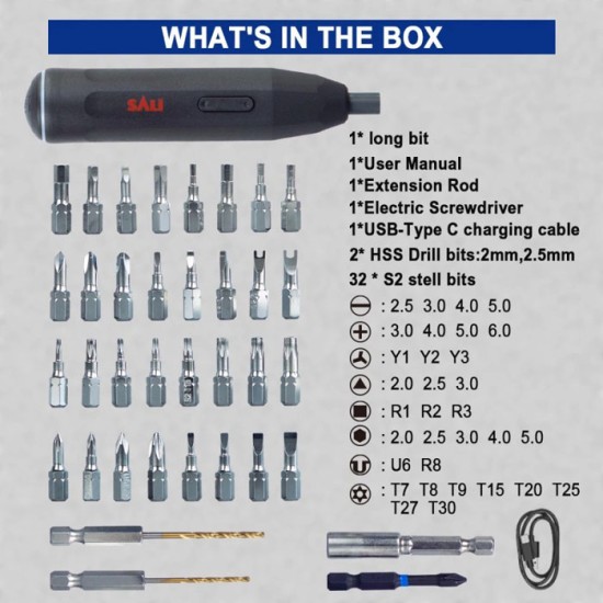 SALI 8361 Electric Screwdriver Set Obeng Elektrik SALI 8361 Electric Screwdriver Set Obeng Elektrik