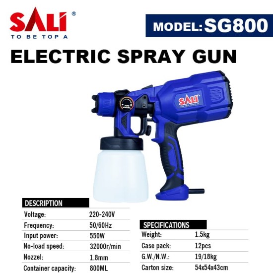 SALI SG800 Electric Spray Gun Alat Semprot Cat Elektrik SALI SG800 Electric Spray Gun Alat Semprot Cat Elektrik