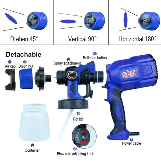 SALI SG800 Electric Spray Gun Alat Semprot Cat Elektrik SALI SG800 Electric Spray Gun Alat Semprot Cat Elektrik