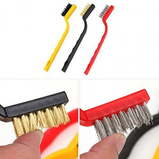 Sikat Kawat Mini isi 3 Pcs Metal Brass Nylon Wire Brush Sikat Kawat Mini isi 3 Pcs Metal Brass Nylon Wire Brush