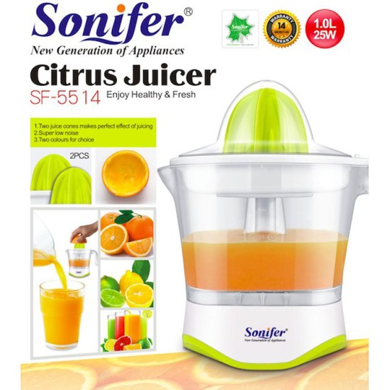 Sonifer SF-5514 Citrus Juicer 1 Liter SF5514 Sonifer SF-5514 Citrus Juicer 1 Liter SF5514