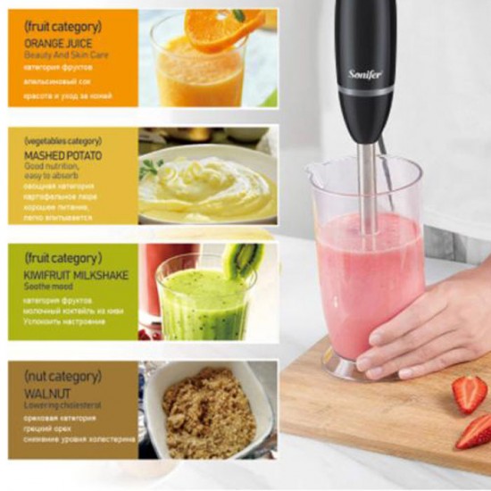 Sonifer SF-8026 Hand Blender 2 in 1 Stainless Steel 2 Speed Gelas Takar 700 ml Sonifer SF-8026 Hand Blender 2 in 1 Stainless Steel 2 Speed Gelas Takar 700 ml