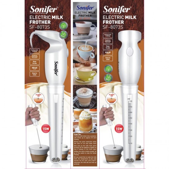 Sonifer SF-8073S Electric Milk Frother Mixer Pengaduk Susu Elektrik Spiral