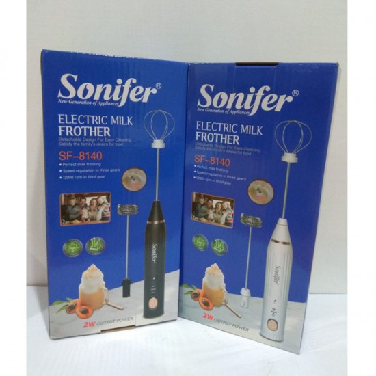 Sonifer SF-8140 Milk Frother Mixer Portable 2 in 1 Battery Rechargeable 1200mAh Sonifer SF-8140 Milk Frother Mixer Portable 2 in 1 Battery Rechargeable 1200mAh