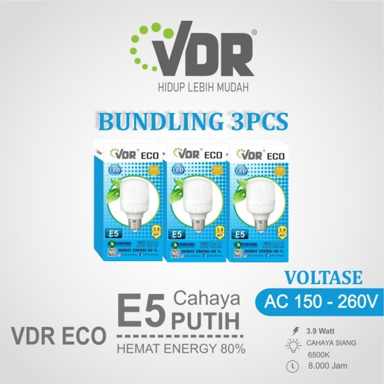 Paket 3 Pcs VDR Lampu LED 5 Watt Capsul Ecobright Bohlam Paket 3 Pcs VDR Lampu LED 5 Watt Capsul Ecobright Bohlam