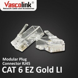 Vascolink Connector Konektor RJ45 Cat 6 EZ Gold Lite Plated 50Pcs