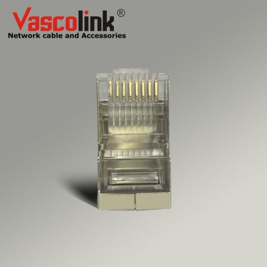 Vascolink Connector Konektor RJ45 FTP Cat 5e Gold Plated 50Pcs