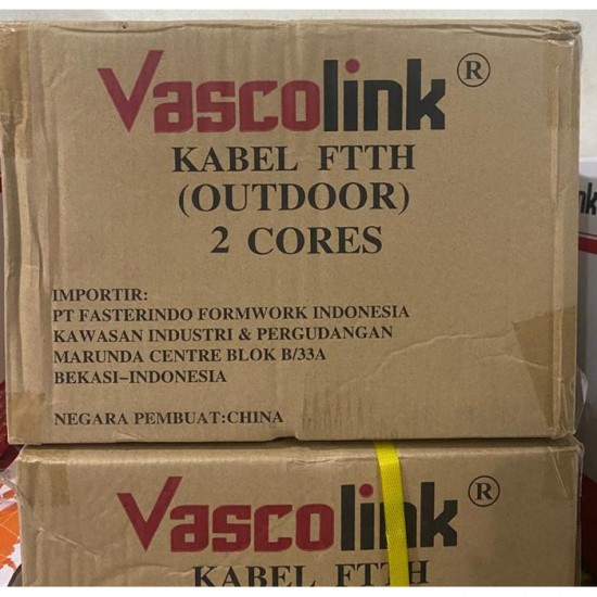 Vascolink VL116-FTTH02BSWT FTTH Cable Fiber Optic Outdoor 2 Core Kabel FO Vascolink VL116-FTTH02BSWT FTTH Cable Fiber Optic Outdoor 2 Core Kabel FO