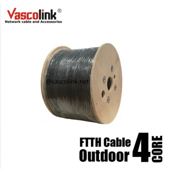 Vascolink VL116-FTTH04BSWT FTTH Cable Fiber Optic Outdoor 4 Core Kabel FO Vascolink VL116-FTTH04BSWT FTTH Cable Fiber Optic Outdoor 4 Core Kabel FO