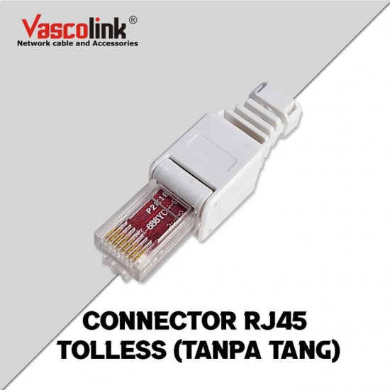 Vascolink Tolles Connector RJ45 Cat 6 Konektor UTP Tanpa Crimping Vascolink Tolles Connector RJ45 Cat 6 Konektor UTP Tanpa Crimping