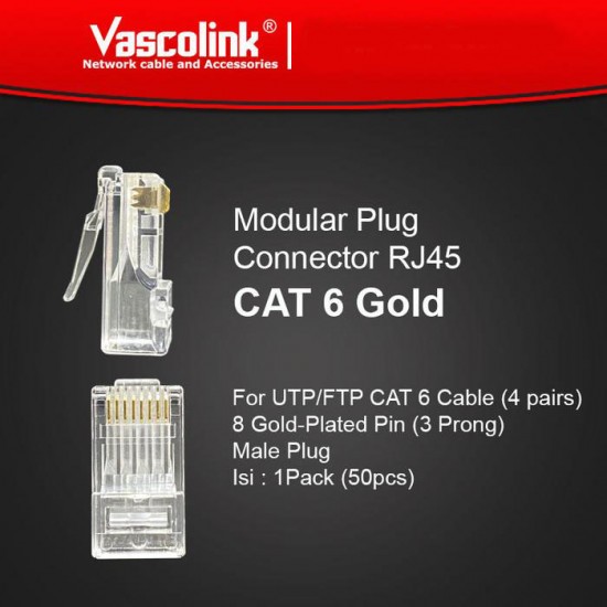 Vascolink Konektor RJ45 Cat6 50Pcs