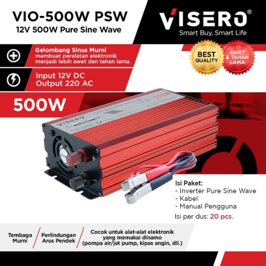 Visero VIO-500W PSW Power Inverter Pure Sine Wave 500 Watt 12V Visero VIO-500W PSW Power Inverter Pure Sine Wave 500 Watt 12V