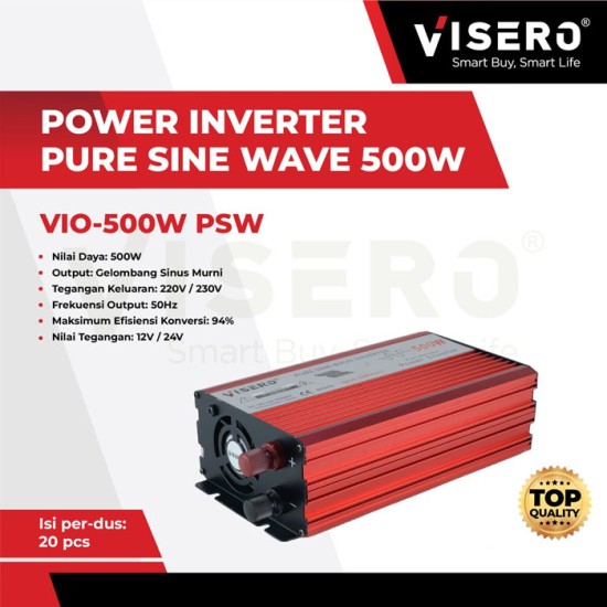 Visero VIO-500W PSW Power Inverter Pure Sine Wave 500 Watt 12V Visero VIO-500W PSW Power Inverter Pure Sine Wave 500 Watt 12V