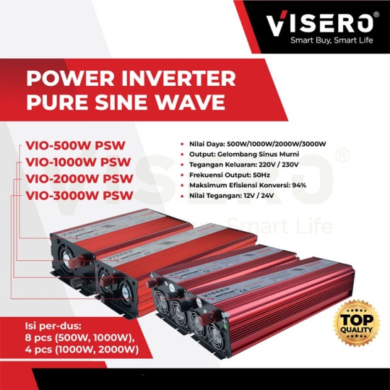 Visero VIO-500W PSW Power Inverter Pure Sine Wave 500 Watt 12V Visero VIO-500W PSW Power Inverter Pure Sine Wave 500 Watt 12V