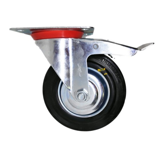 Xander Roda Trolley Karet 6 inch - Roda Troli Hidup Rem Xander Roda Trolley Karet 6 inch - Roda Troli Hidup Rem