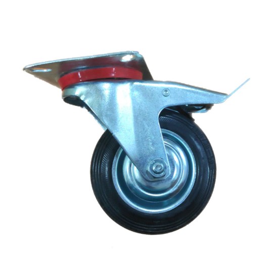 Xander Notra Roda Trolley Karet 4 inch - Roda Troli Hidup Rem Xander Notra Roda Trolley Karet 4 inch - Roda Troli Hidup Rem