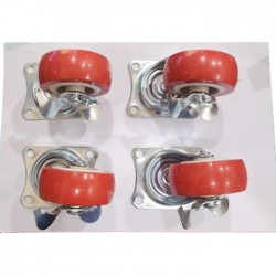 Xander XD-192 Roda Nilon 2 Inch Hidup Rem 4 Pcs Caster Wheel Brake 50mm
