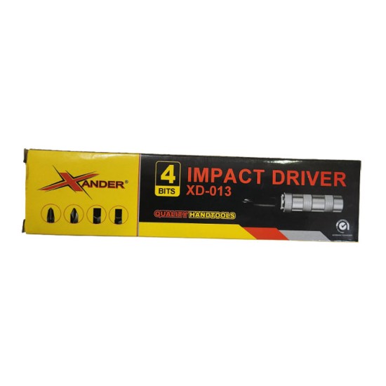 Xander XD-013 Impact Driver 4BITS Vessel Obeng Ketok Besi 4 Pcs Xander XD-013 Impact Driver 4BITS Vessel Obeng Ketok Besi 4 Pcs