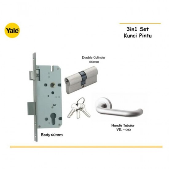 Yale Kunci Pintu Set 3 in 1 Mortise Handle Cylinder