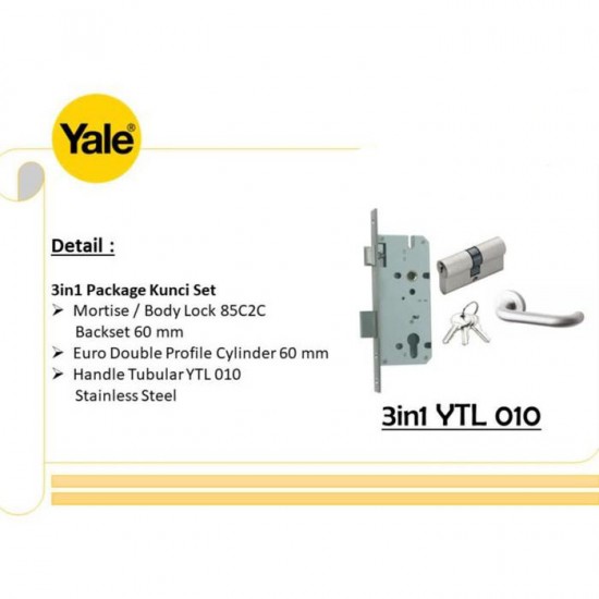 Yale Kunci Pintu Set 3 in 1 Mortise Handle Cylinder