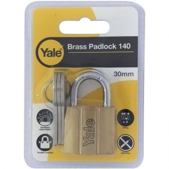 Yale V140-30 Brass Padlock 140 Gembok 30mm Yale V140-30 Brass Padlock 140 Gembok 30mm