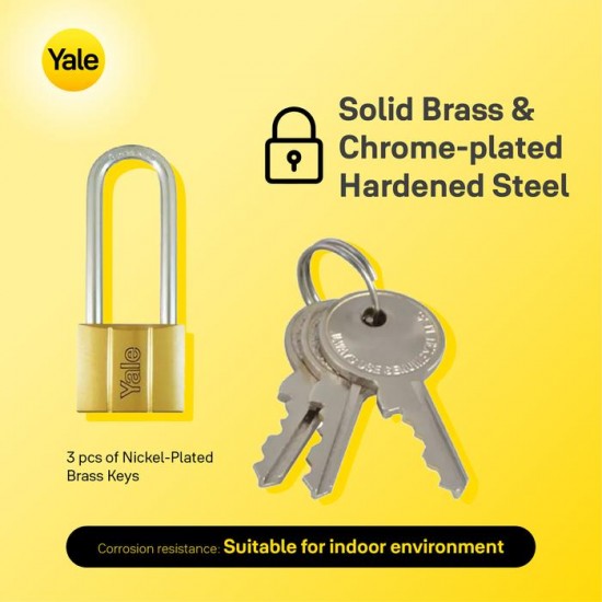 Yale V140-40LS40 Long Brass Padlock 140 Gembok Panjang 40mm
