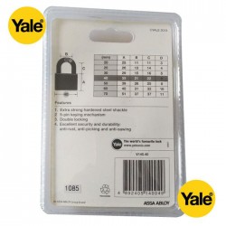 Yale V140-40 Brass Padlock 140 Gembok 40mm