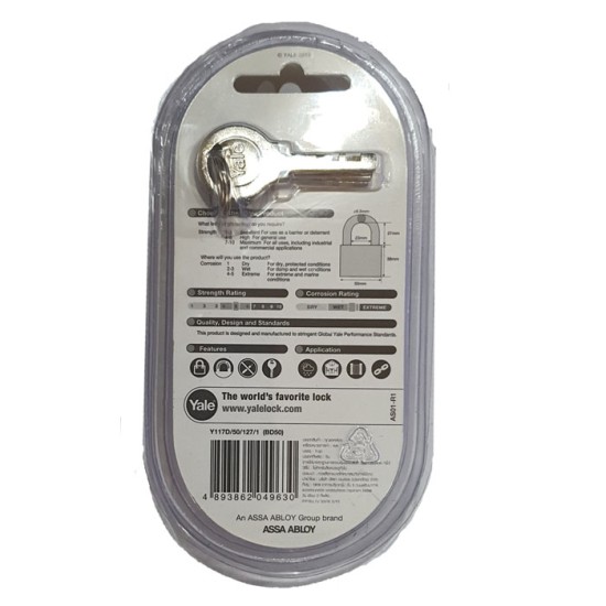 Yale Y117D-50-127-1 Padlock Range Reversible Disc 50mm Gembok Yale Y117D-50-127-1 Padlock Range Reversible Disc 50mm Gembok