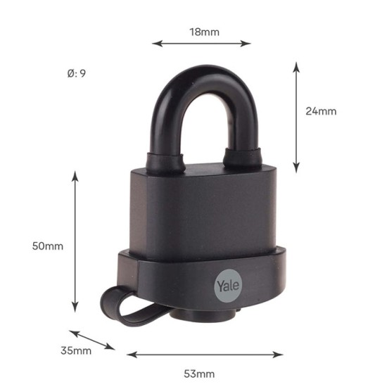 Yale Y220B-51-118-1 Gembok Laminated Steel Padlock 50mm Yale Y220B-51-118-1 Gembok Laminated Steel Padlock 50mm