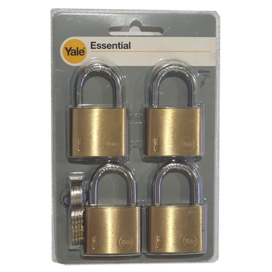 Yale YE1-40-122-4 Indoor Brass Padlock 40mm Gembok isi 4 pcs Yale YE1-40-122-4 Indoor Brass Padlock 40mm Gembok isi 4 pcs