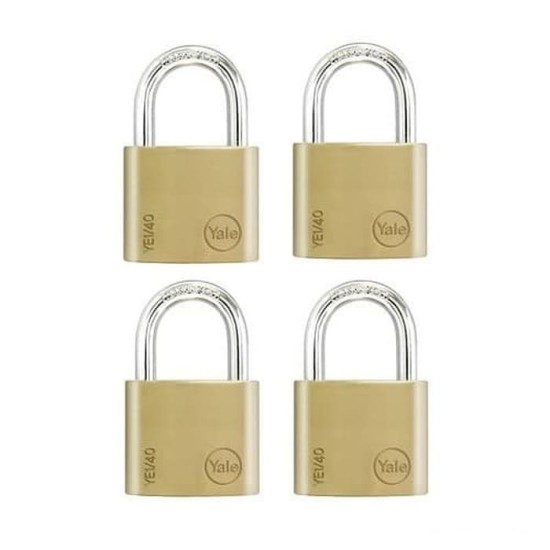 Yale YE1-40-122-4 Indoor Brass Padlock 40mm Gembok isi 4 pcs Yale YE1-40-122-4 Indoor Brass Padlock 40mm Gembok isi 4 pcs