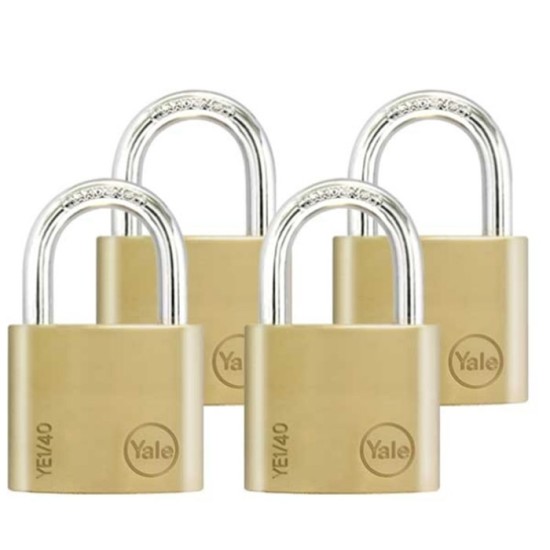 Yale YE1-40-122-4 Indoor Brass Padlock 40mm Gembok isi 4 pcs Yale YE1-40-122-4 Indoor Brass Padlock 40mm Gembok isi 4 pcs