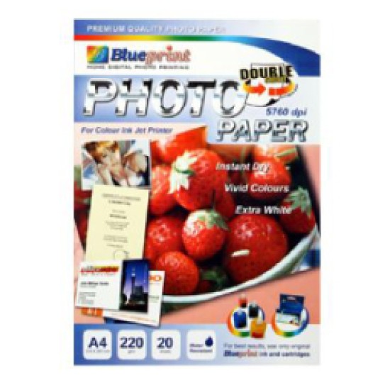 Blueprint BP-DSGA4220 Double Sided Photo Paper A4 220gsm Blueprint BP-DSGA4220 Double Sided Photo Paper A4 220gsm