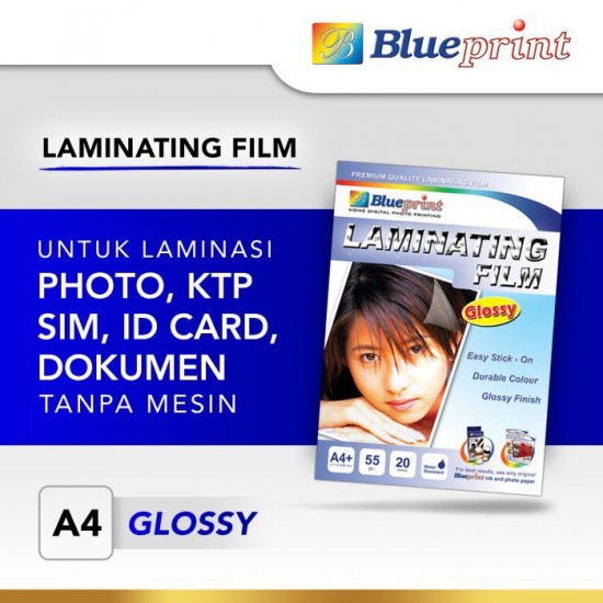 Blueprint BP-GFA455 : Laminating Glossy Film A4 Blueprint BP-GFA455 : Laminating Glossy Film A4