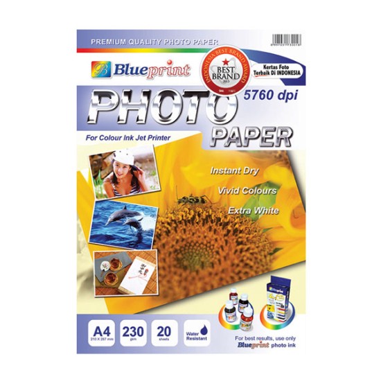Blueprint BP-GPA4230 Photo Paper A4 230gsm Bunga Matahari Blueprint BP-GPA4230 Photo Paper A4 230gsm Bunga Matahari