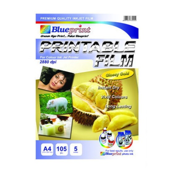 Blueprint Glossy Gold Printable Film A4 Blueprint Glossy Gold Printable Film A4