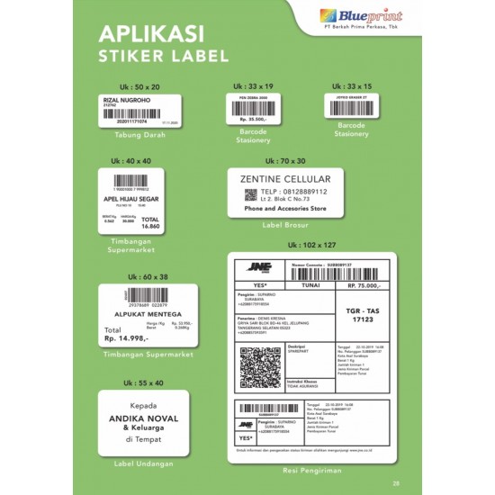 Blueprint Direct Thermal Sticker Label Stiker Barcode 38x60 mm 1 Line 500 pcs Blueprint Direct Thermal Sticker Label Stiker Barcode 38x60 mm 1 Line 500 pcs