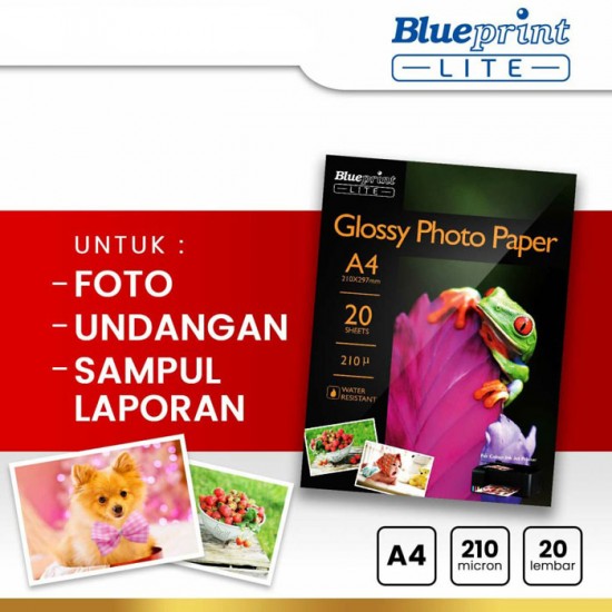 Blueprint Lite Glossy Photo Paper A4 210gsm Kertas Foto Poto 10R Blueprint Lite Glossy Photo Paper A4 210gsm Kertas Foto Poto 10R