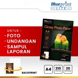 Blueprint Lite Glossy Photo Paper A4 210gsm Kertas Foto Poto 10R