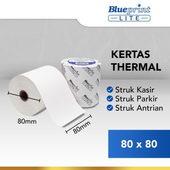 Blueprint BP-LiteTP80x80 Lite Thermal Paper Roll 80x80mm Kertas Struk Blueprint BP-LiteTP80x80 Lite Thermal Paper Roll 80x80mm Kertas Struk