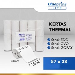 Blueprint BP-LiteTP57x38 Lite Thermal Paper Roll 57x38mm Kertas Struk Blueprint BP-LiteTP57x38 Lite Thermal Paper Roll 57x38mm Kertas Struk